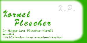 kornel plescher business card